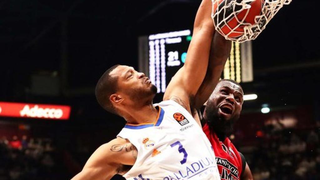 Anthony Randolph, durante el Real Madrid - Olimpia Milan de la Euroliga 2021/2022