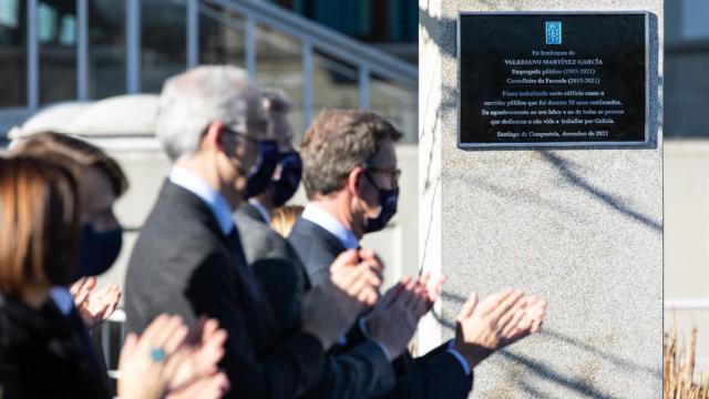 El presidente da Xunta, Alberto Núñez Feijóo, participa en el homenaje a Valeriano Martínez García