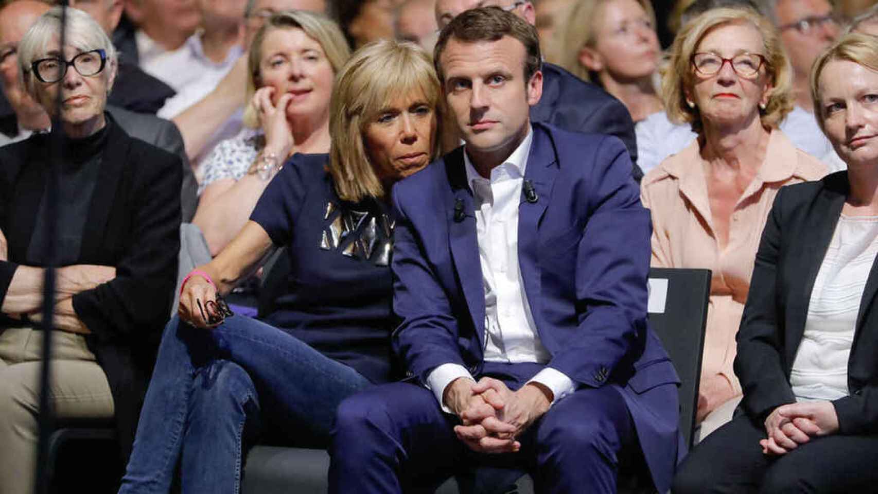 El matrimonio Macron en uno de los actos del presidente.