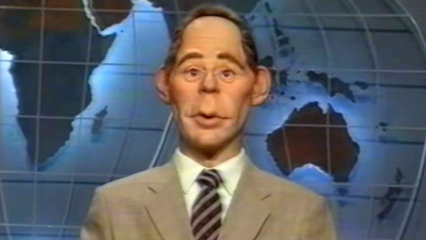 El busto de látex que popularizó al presentador toledano en Canal+.