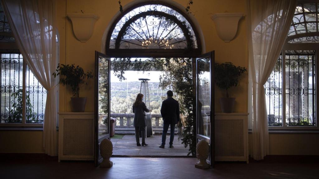 La entrada a la terraza de la casa.