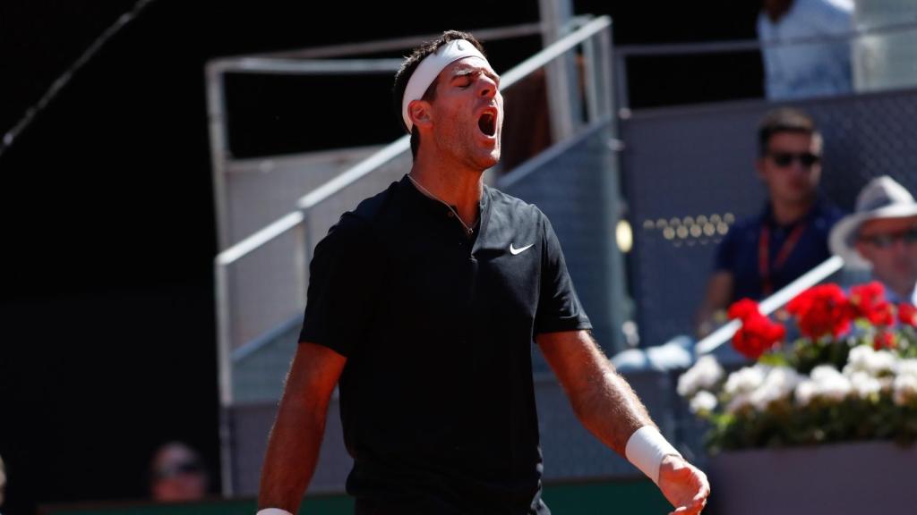 Juan Martín del Potro durante un partido en el Masters 1000 de Madrid