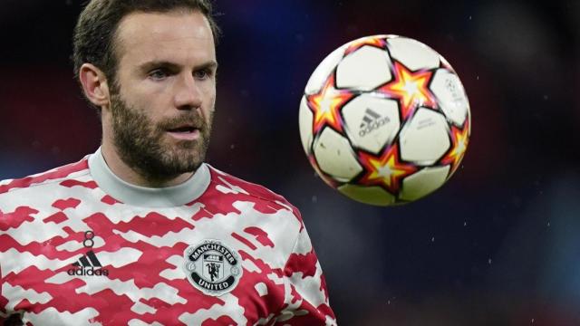 Juan Mata, en un partido del Manchester United de la temporada 2021/2022