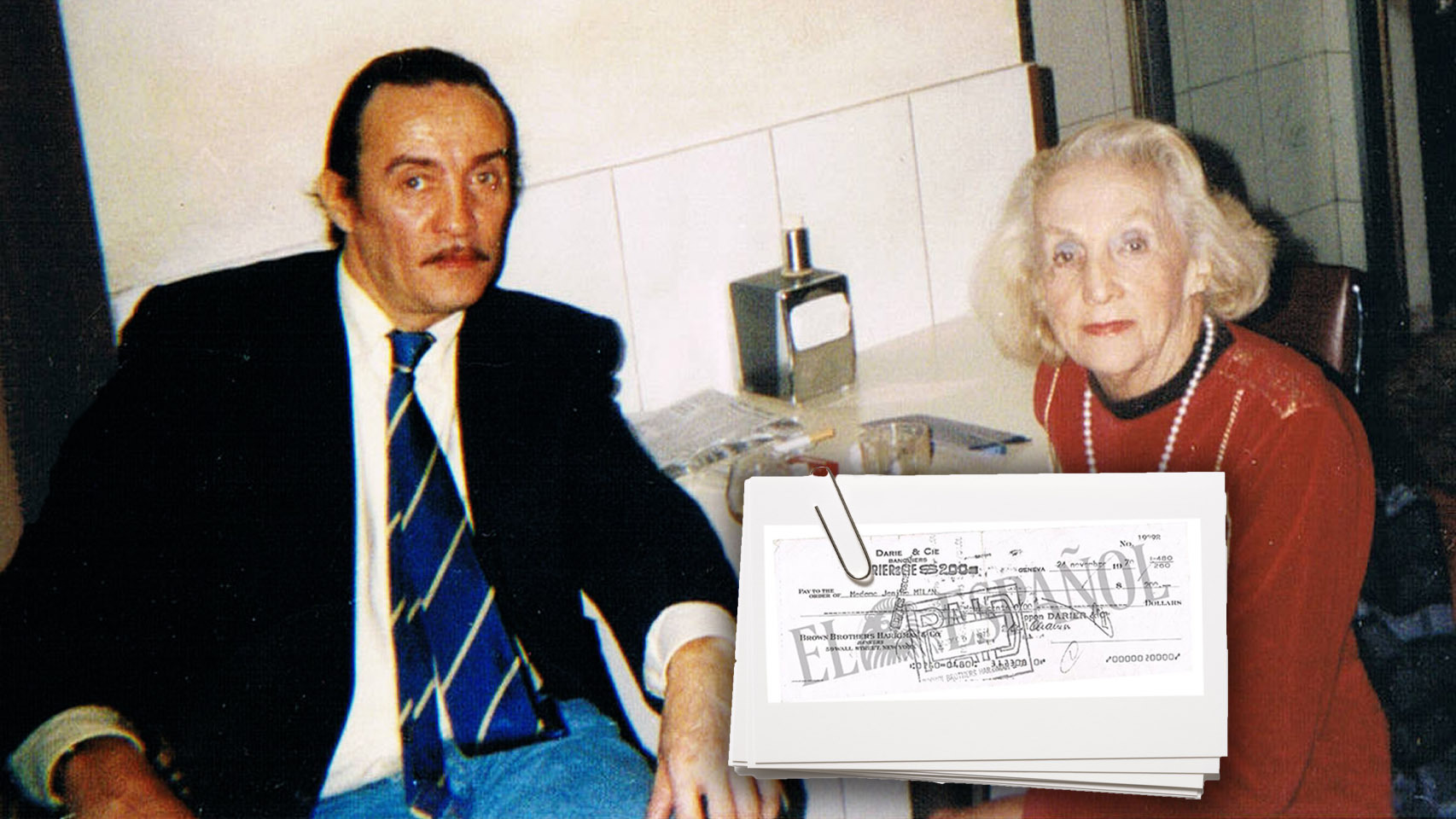 Pierre Emmanuel Milán y su madre Juana Alfonso Milán y Quiñones de León durante su único encuentro en Madrid, en 1991.