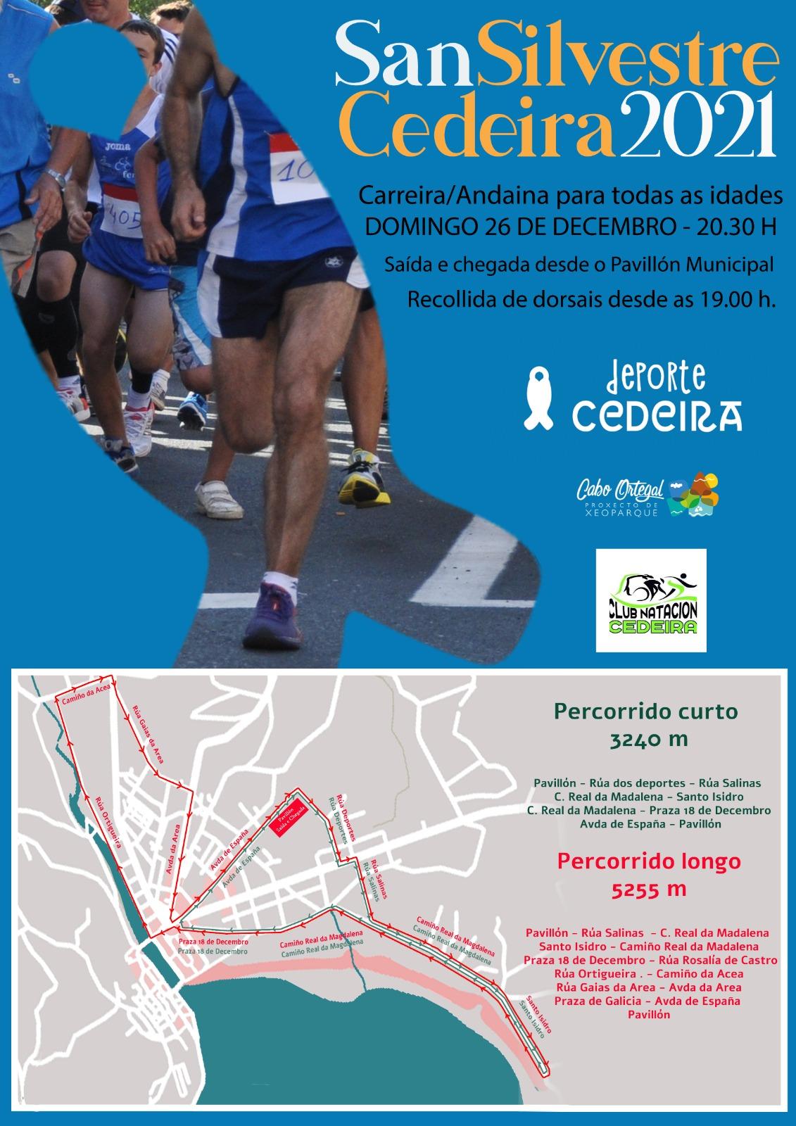 Cartel de los recorridos a realizar. Foto: Concello de Cedeira.