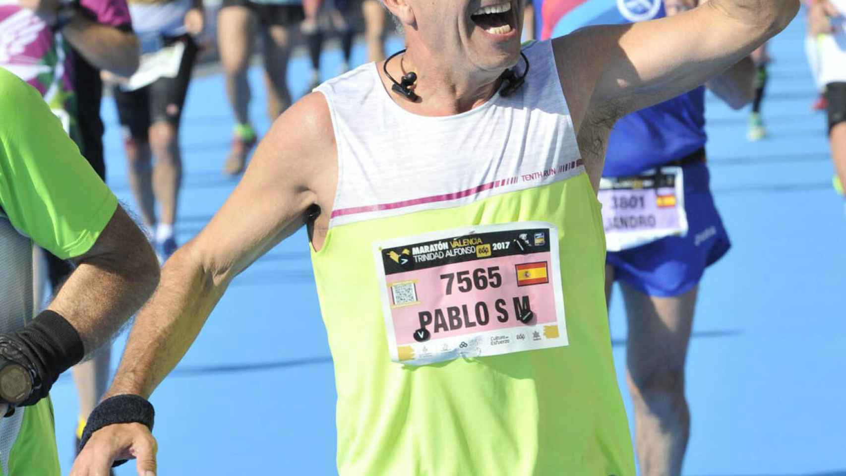 Imágenes del maratonista ciego Pablo Sánchez Mollón