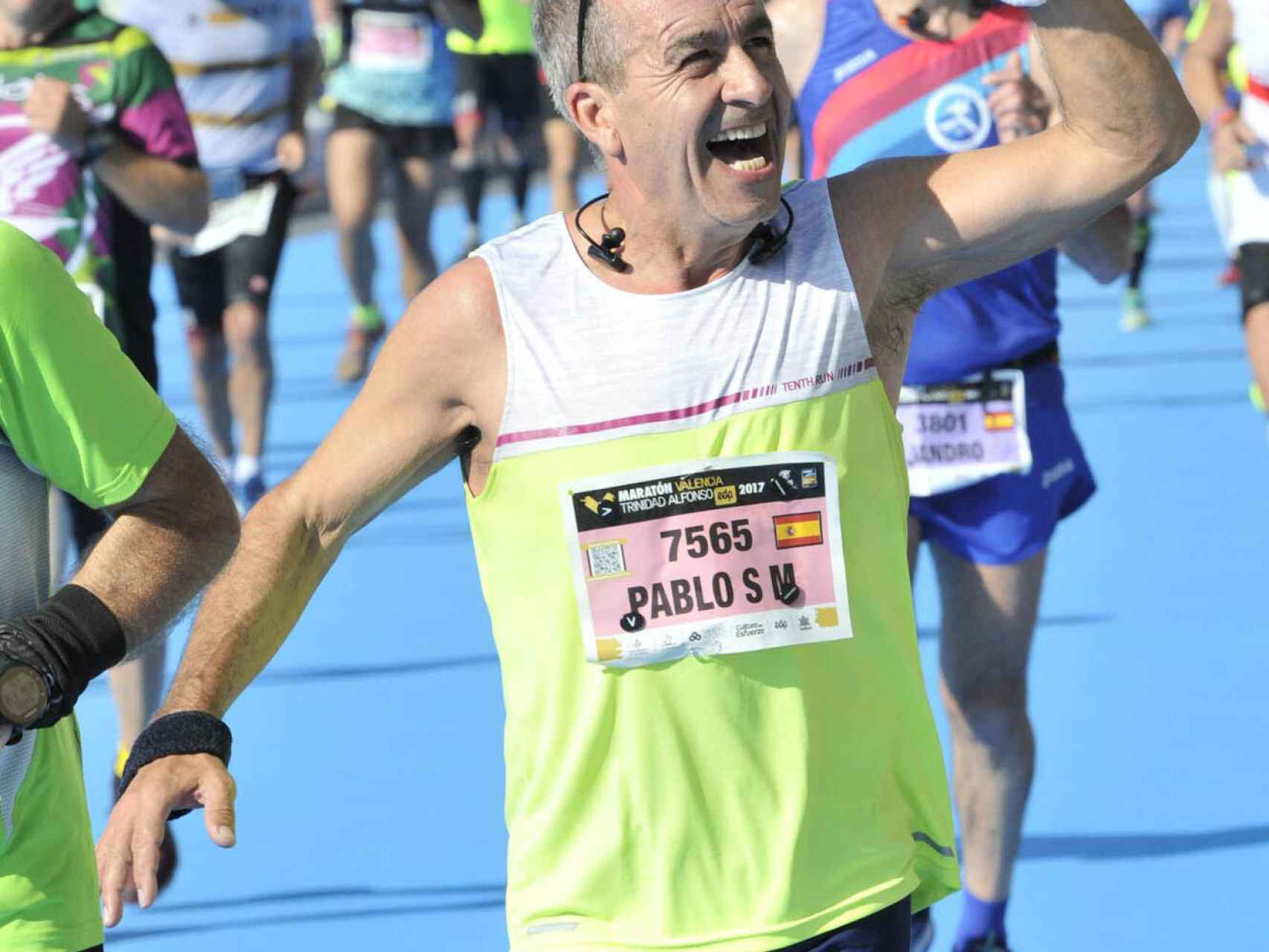 Imágenes del maratonista ciego Pablo Sánchez Mollón