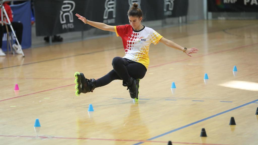 Patinadora durante el campeonato