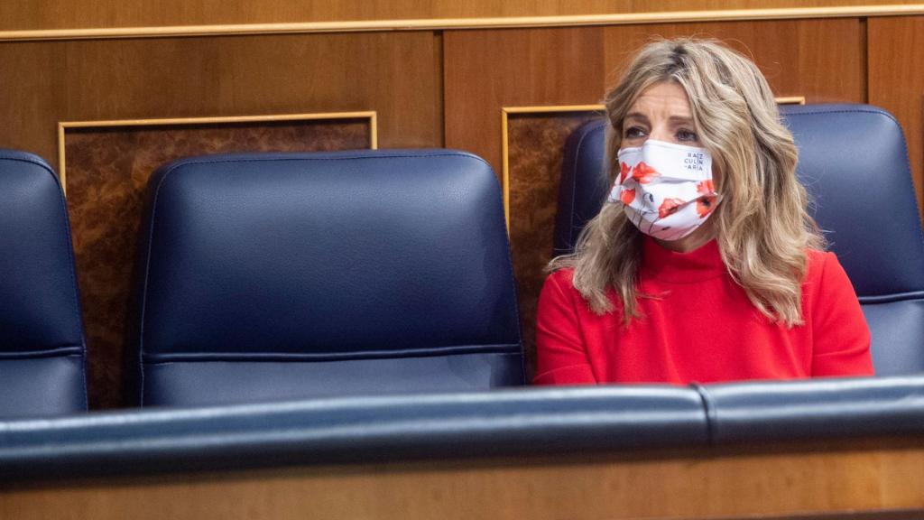 Yolanda Díaz, vicepresidenta segunda del Gobierno, en el Congreso de los Diputados.