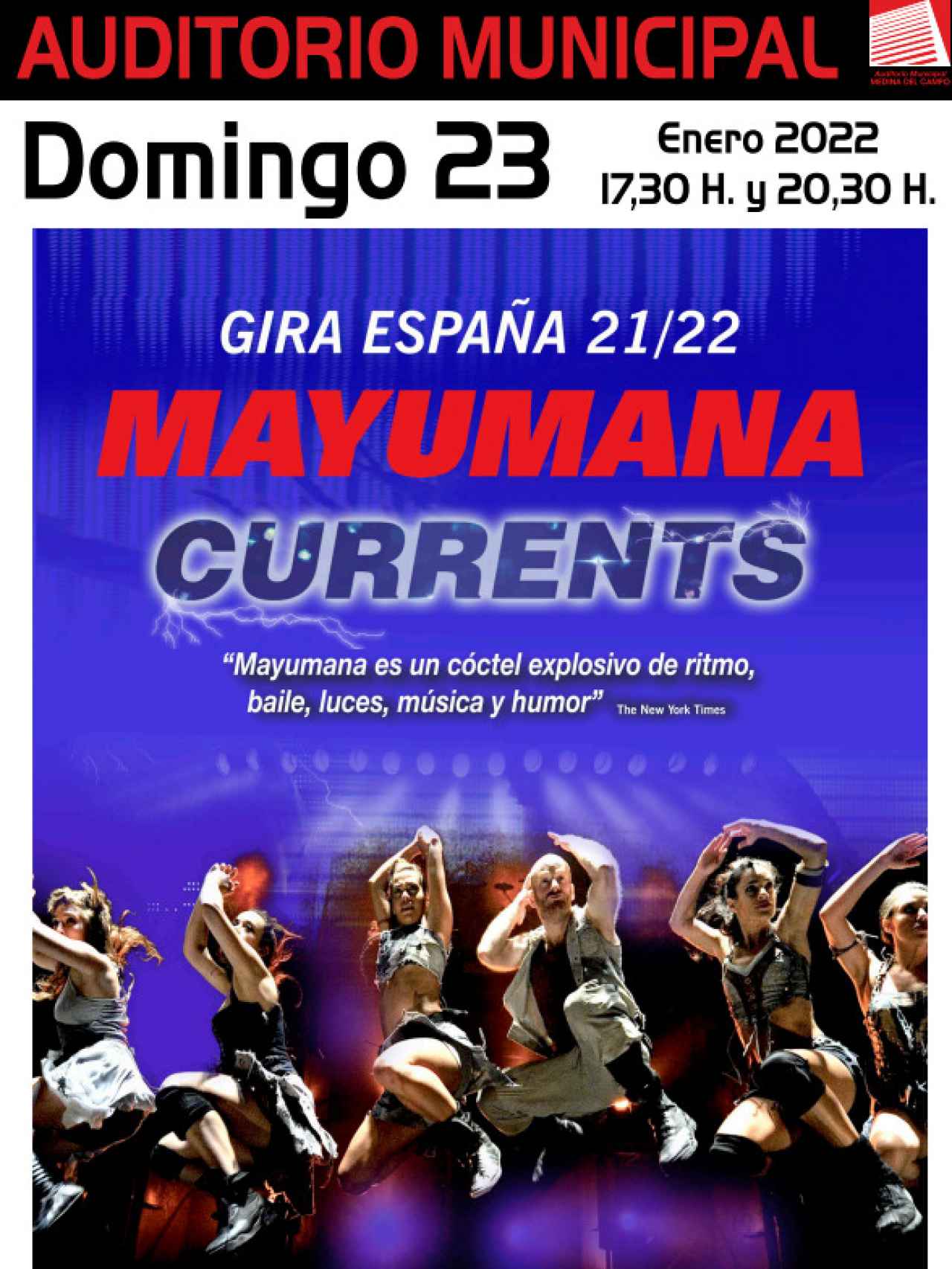 Cartel de actuación Mayumaná en Medina del Campo