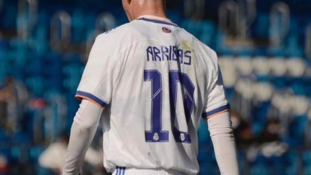 Sergio Arribas, durante un partido de esta temporada con el Real Madrid Castilla.