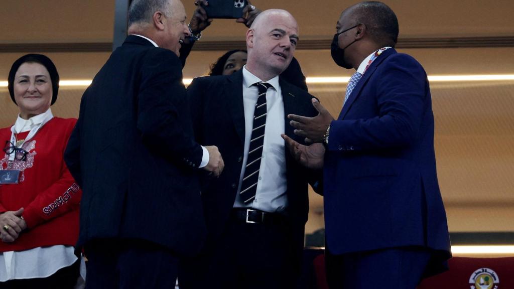 Gianni Infantino, en el palco durante la final de la Copa Árabe de la FIFA.