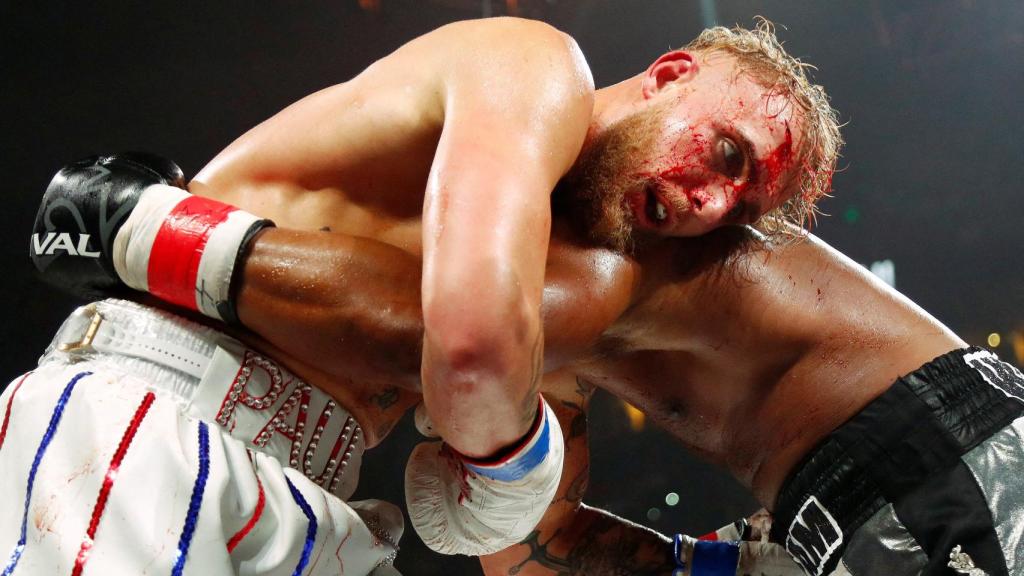 Jake Paul, durante el combate de boxeo ante Tyron Woodley