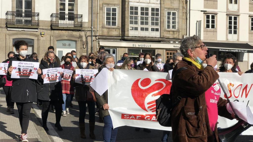 Movilización de la Plataforma SAF Galiza en Santiago de Compostela.