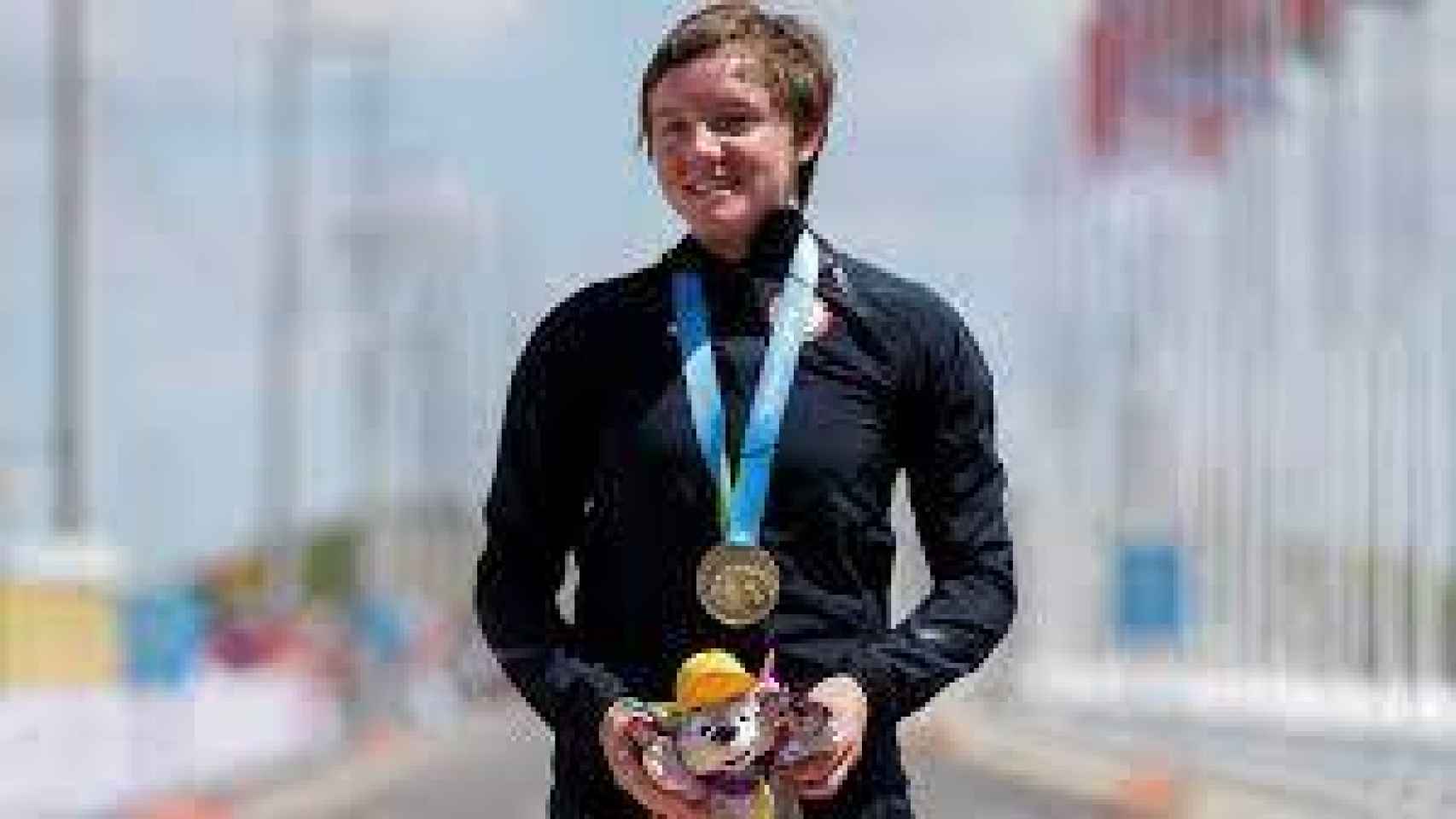 Kelly Catlin, con su medalla de Rio 2016.