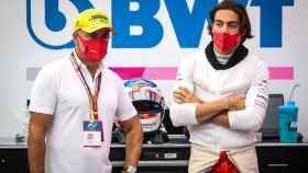 Jean Alesi y su hijo Giuliano Alesi en una carrera de Fórmula 2.