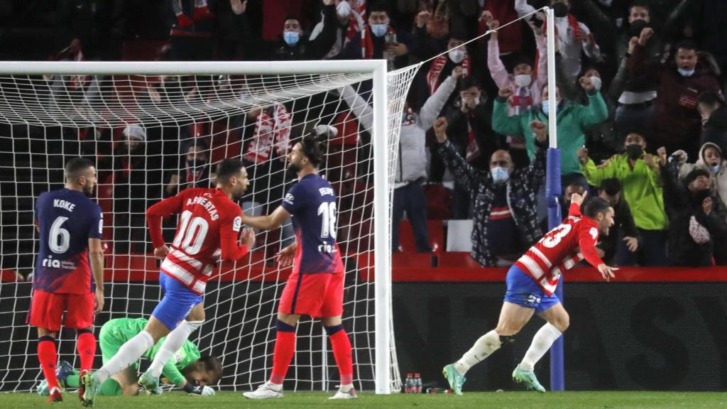 Jorge Molina celebra el 2-1 contra el Atleti