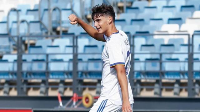 Javi Villar, durante un partido en la cantera del Real Madrid.