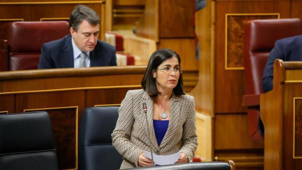 La ministra de Sanidad, Carolina Darias, en el Congreso de los Diputados en una foto de archivo.