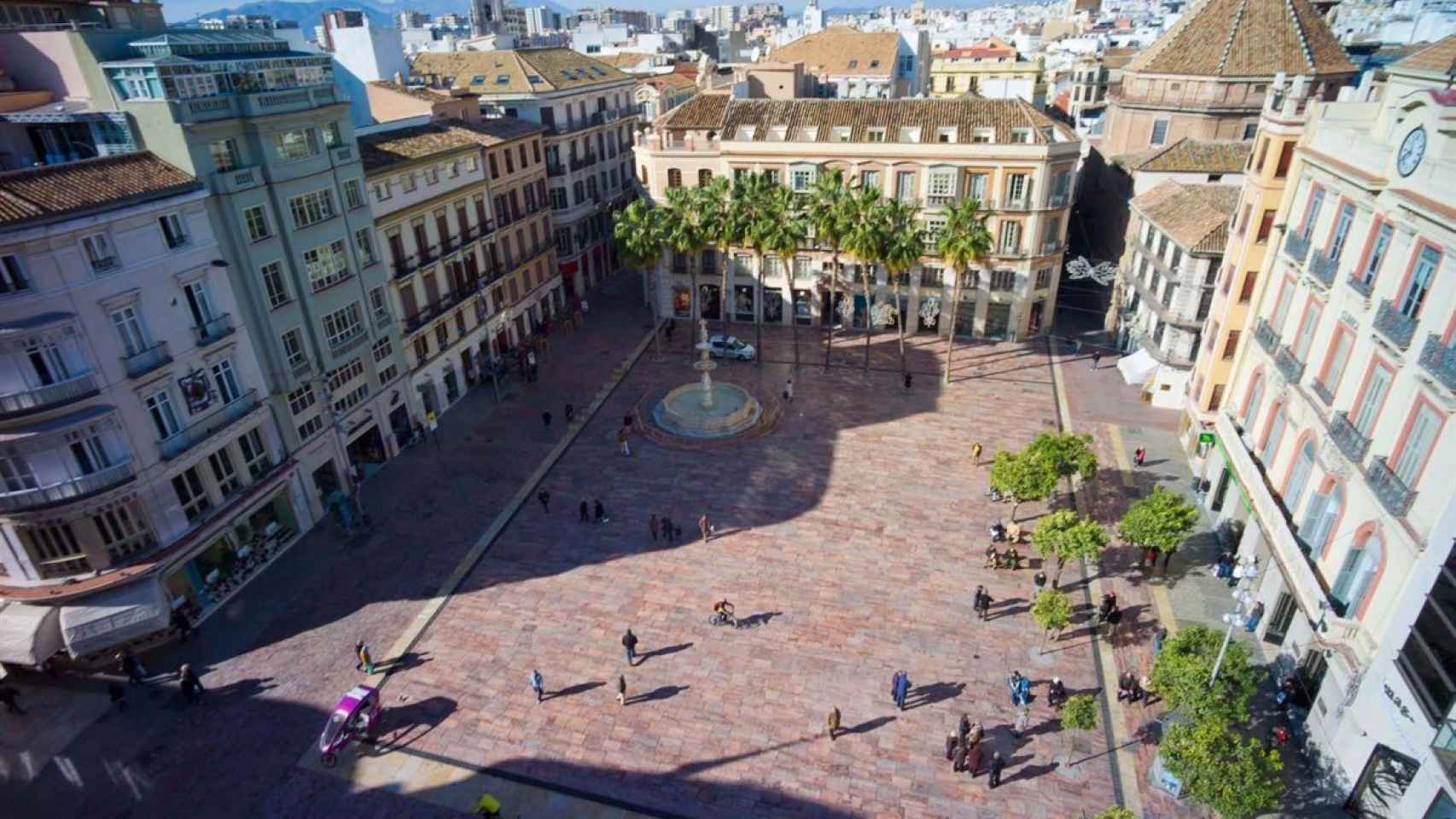 Imagen de la Plaza de la Constitución de Málaga.