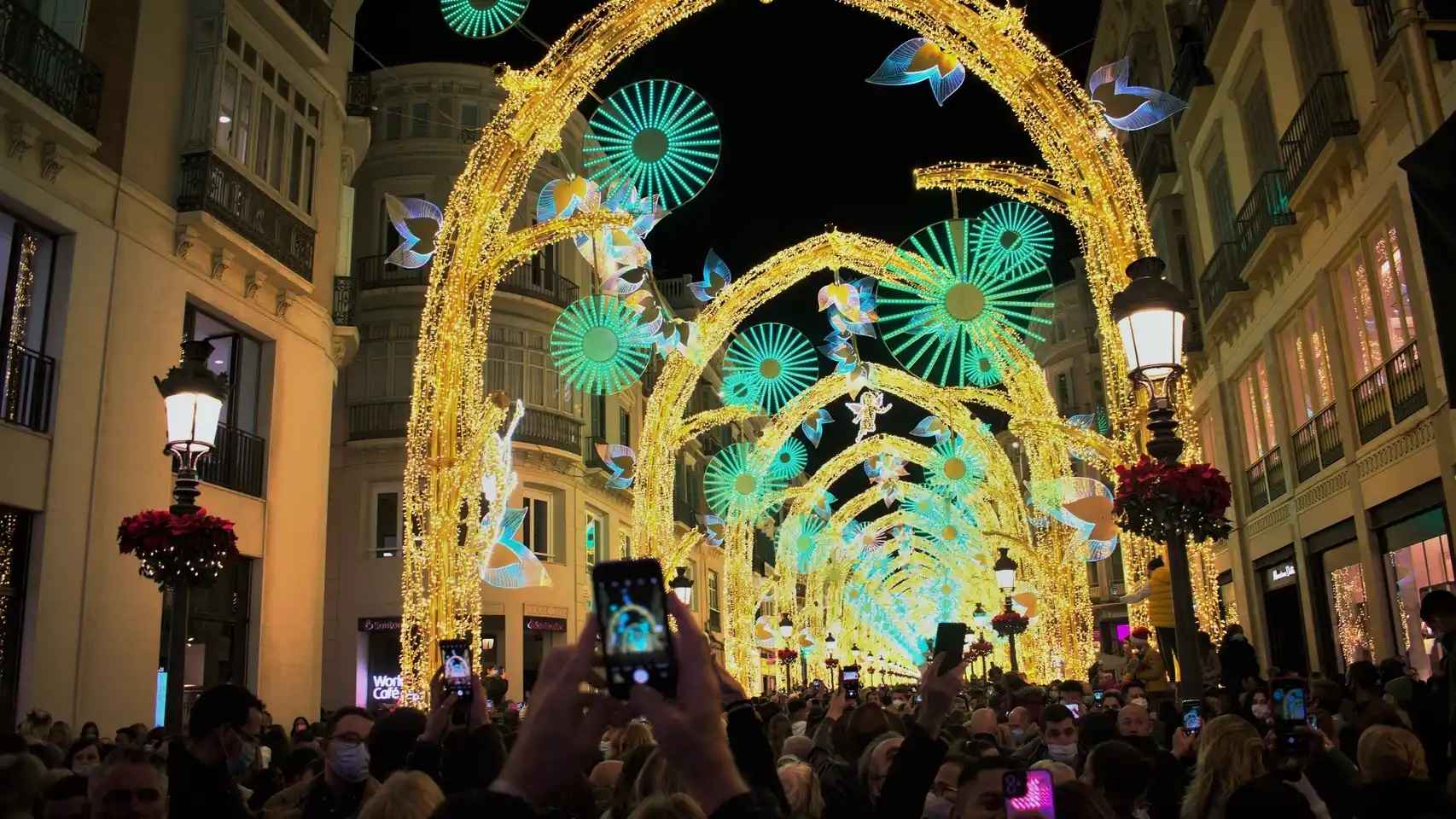 Luces de Navidad en la calle Larios de Málaga.
