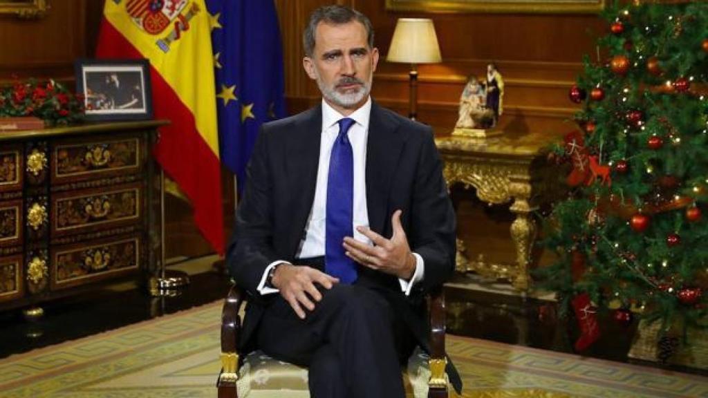 El rey Felipe VI durante su mensaje de Navidad en 2020.