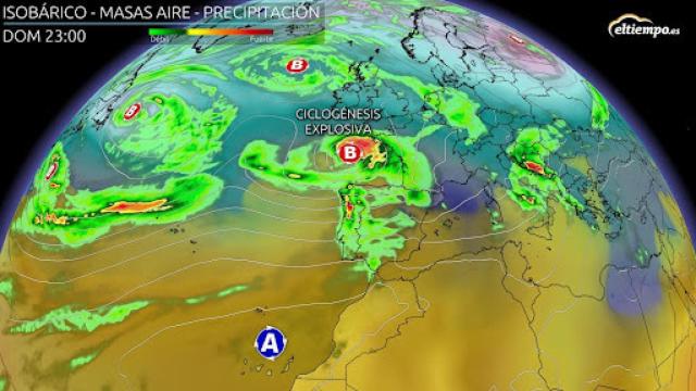 Representación de la ciclogénesis. Eltiempo.es