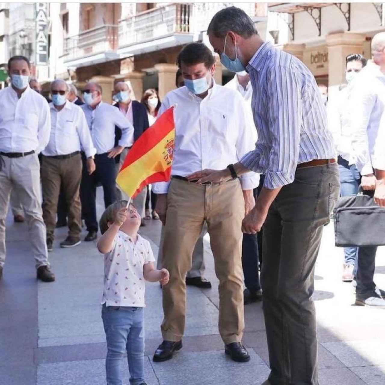 Junto a Felipe VI durante su visita a Soria en 2020, tras los meses más duros de la pandemia.