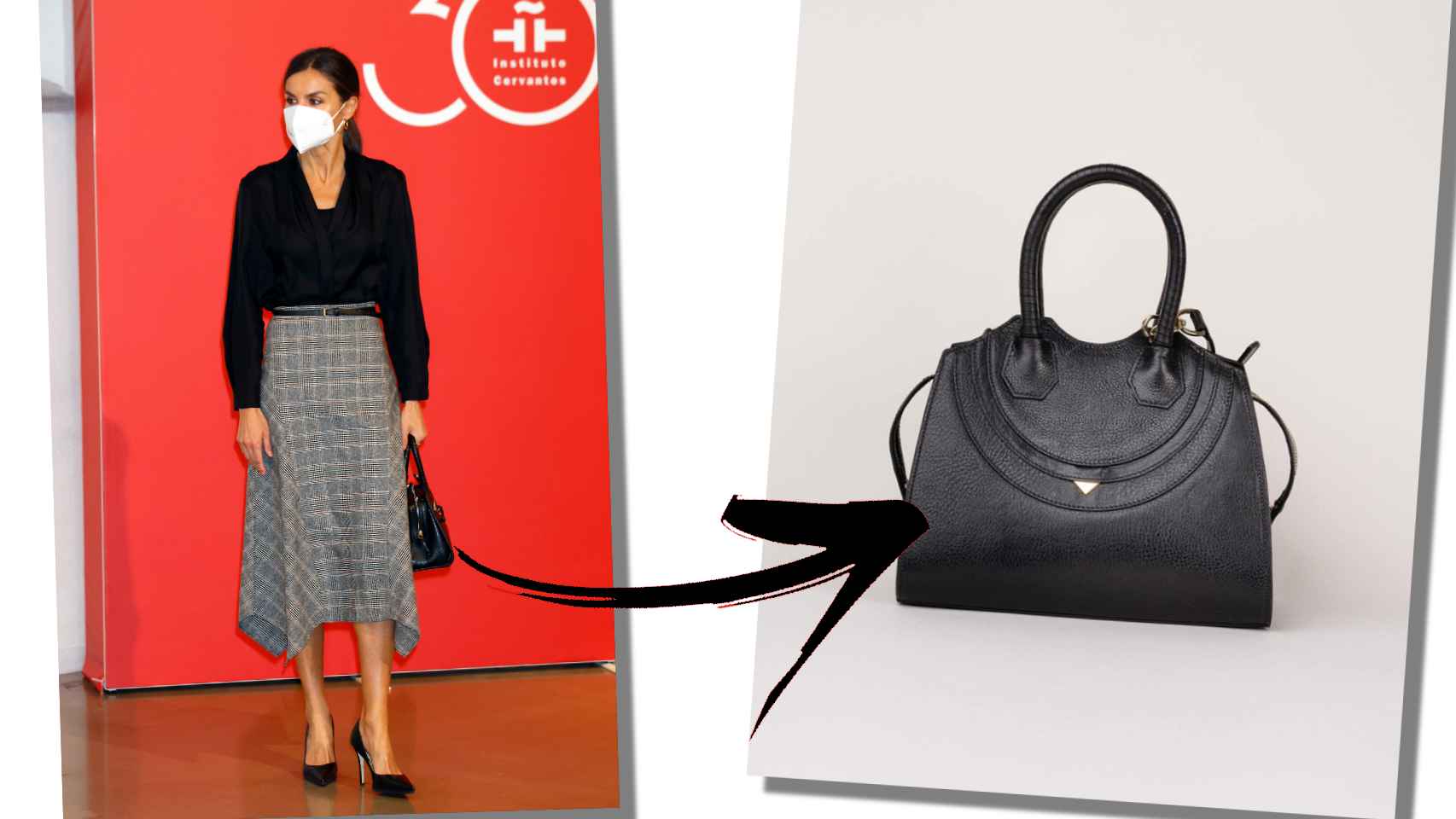 La Reina se decantó por el bolso 'Rosario' de la firma donostiarra Mauska.