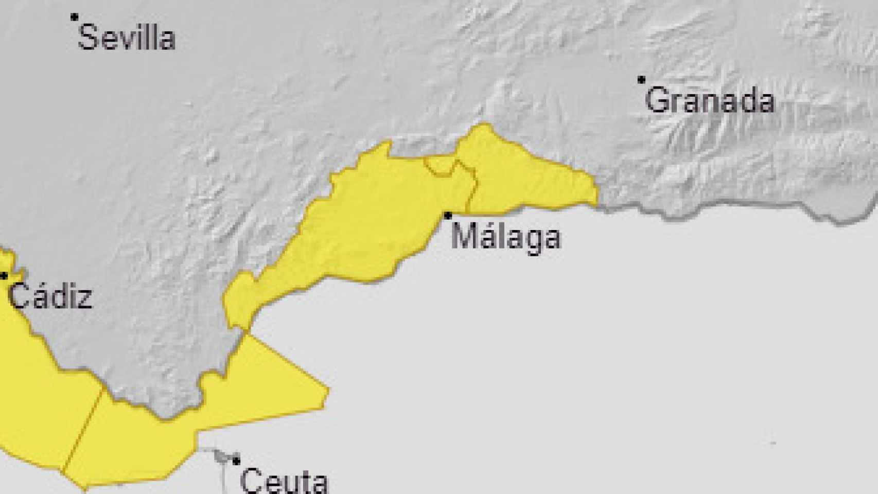 Aviso amarillo por lluvias en la Axarquía, la Costa del Sol y Guadalhorce en Málaga.