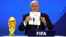 Joseph Blatter en el momento en el que se anunció a Qatar como sede mundialista