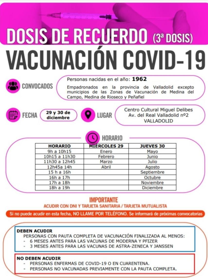 Valladolid vacunacion 1962 dosis miguel delibes