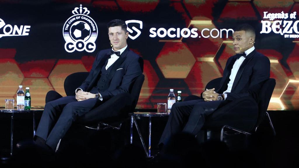 Lewandowski y Mbappé, en la gala de los Globe Soccer Awards 2021