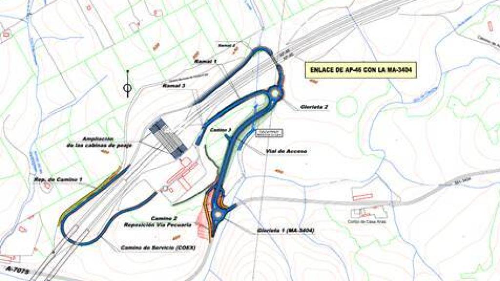 Enlace de la AP-46 en Casabermeja, Málaga.