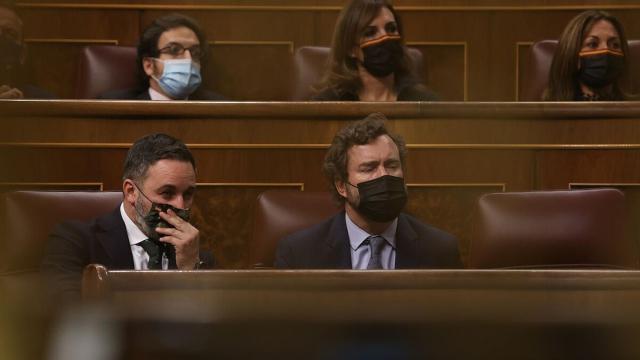 Santiago Abascal e Iván Espinosa de los Monteros en el Congreso de los Diputados.