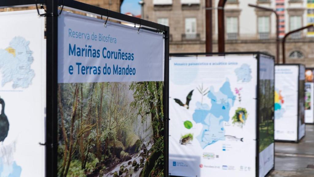 Exposición sobre la Reserva de la Biosfera en A Coruña.