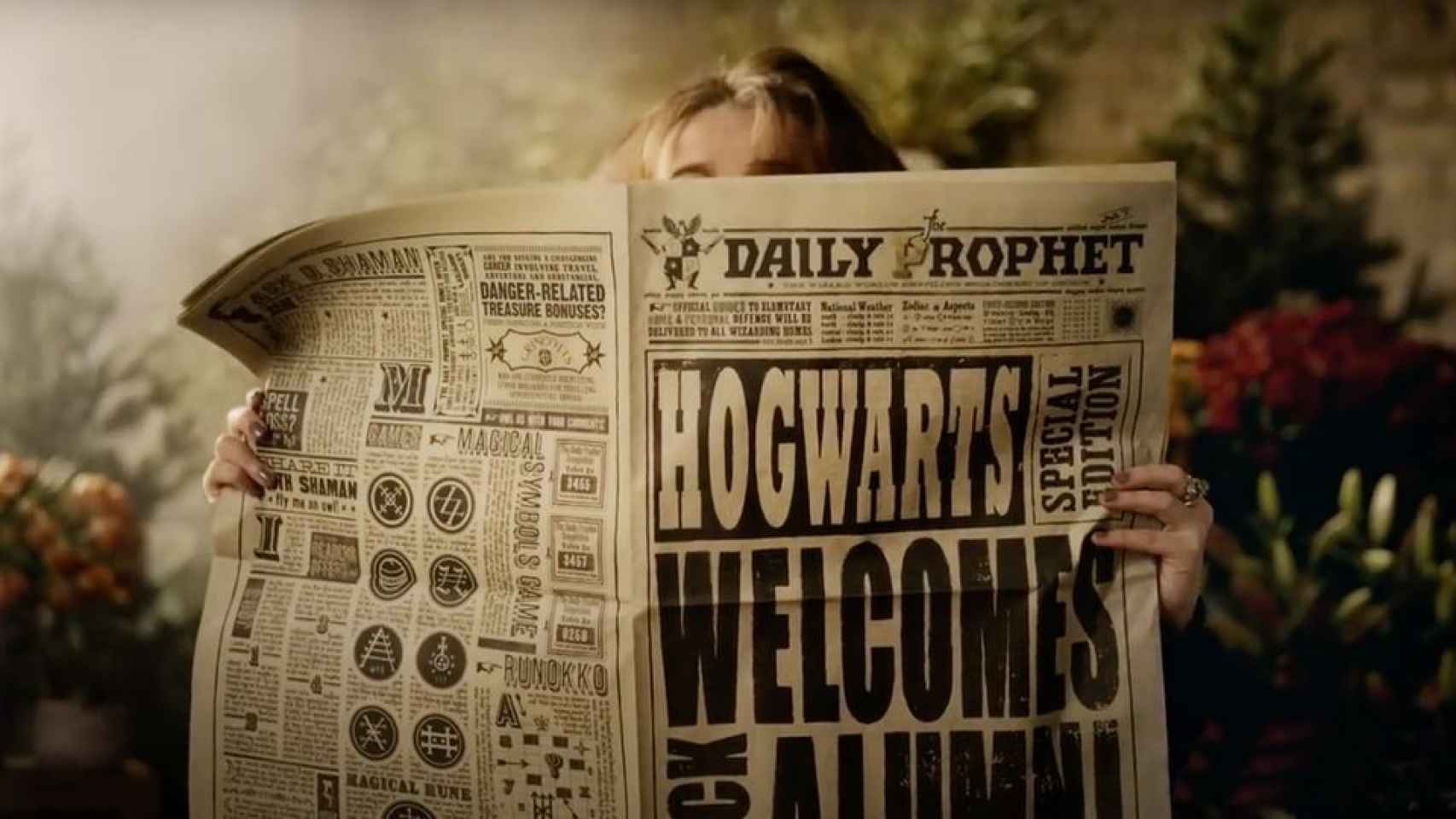 El periódico nos da la bienvenida a Hogwarts.