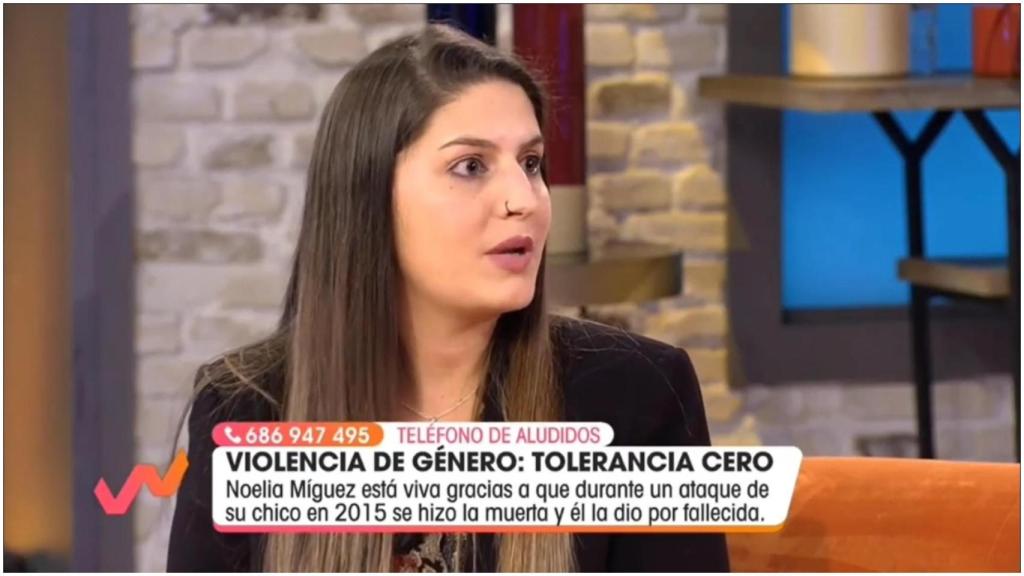 Noelia Míguez en una intervención en ‘Viva la vida’, en Telecinco.