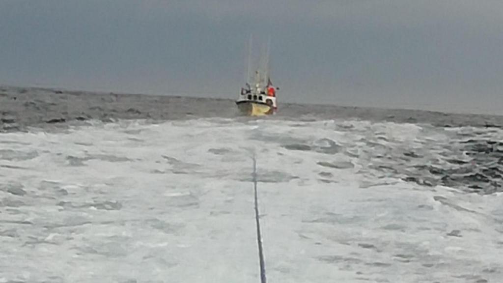 El pesquero rescatado en el Cabo Prior.