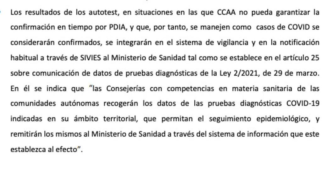 Estracto de la ultima estrategia de Sanidad.