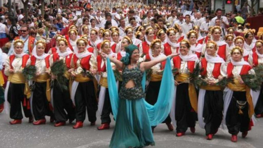 Bloque femenino de la comparsa de Nazaríes, en una imagen de archivo.