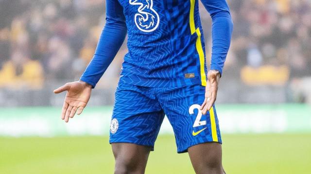 Antonio Rudiger durante un partido con el Chelsea