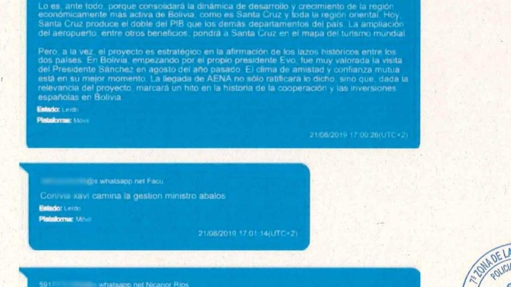 Los socios de Xavier Vendrell le instan a seguir adelante en sus gestiones ante AENA, en el verano de 2019.