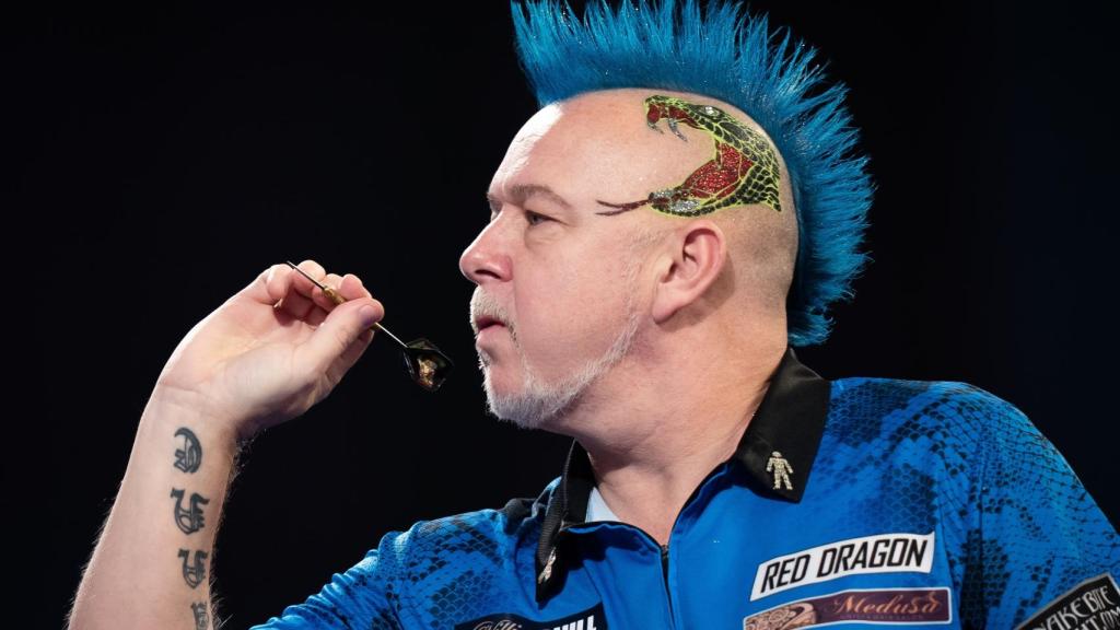 Peter Wright, durante la semifinal del campeonato del mundo de dardos de 2022 contra Gary Anderson.