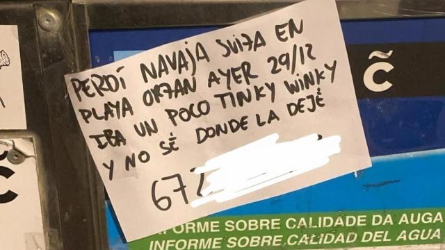 Cartel para encontrar la navaja que se ha viralizado.