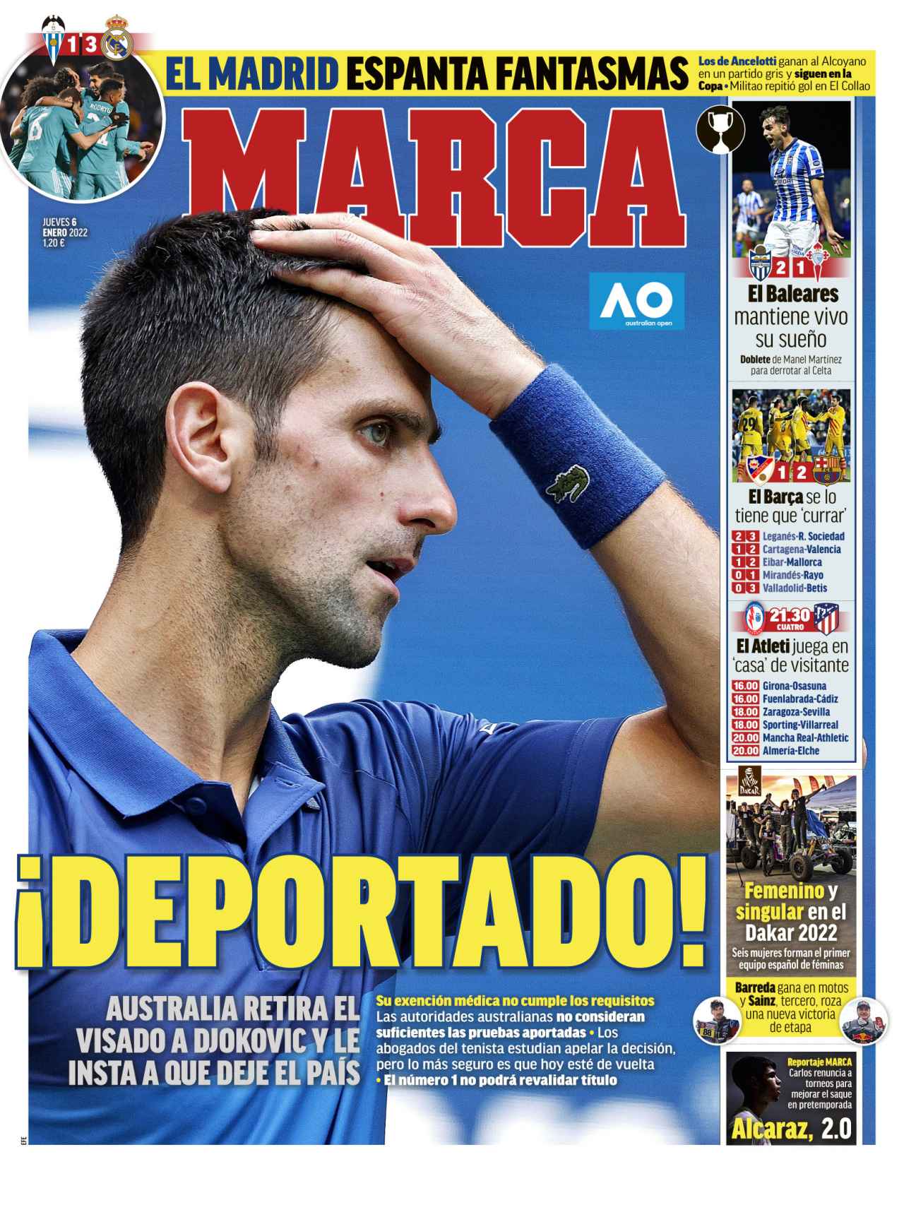 La portada del diario Marca (06/01/2022)
