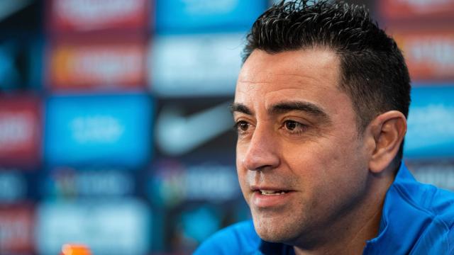 Xavi Hernández, en rueda de prensa.