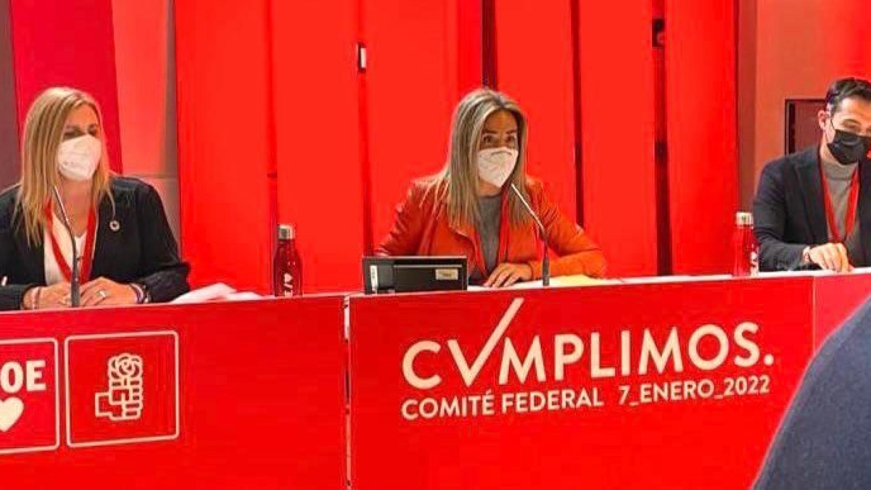 Milagros Tolón presidiendo el Comité Federal del PSOE