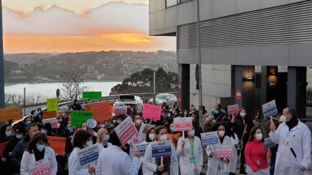 Manifestación del personal sanitario del servicio de urgencias.