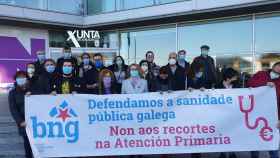 Concentración del BNG ante la delegación territorial de la Xunta en Vigo.